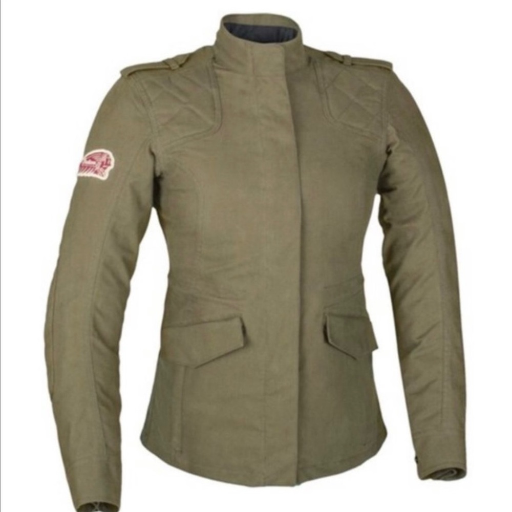 INDIAN MOTORCYCLE MILITARY STYLE OLIVE RIDING JACKET (L)